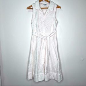 Boden White Eyelet Cotton shirt dress size 4